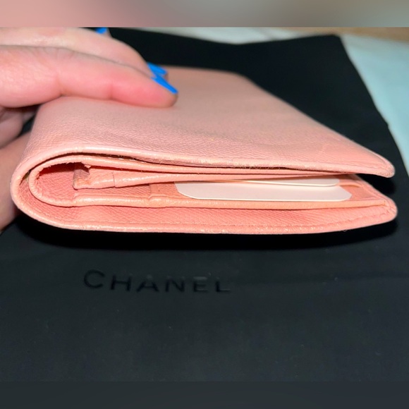 Chanel Vintage Pink Caviar Leather Authentic Bifold Long Wallet EC - Picture 3 of 9